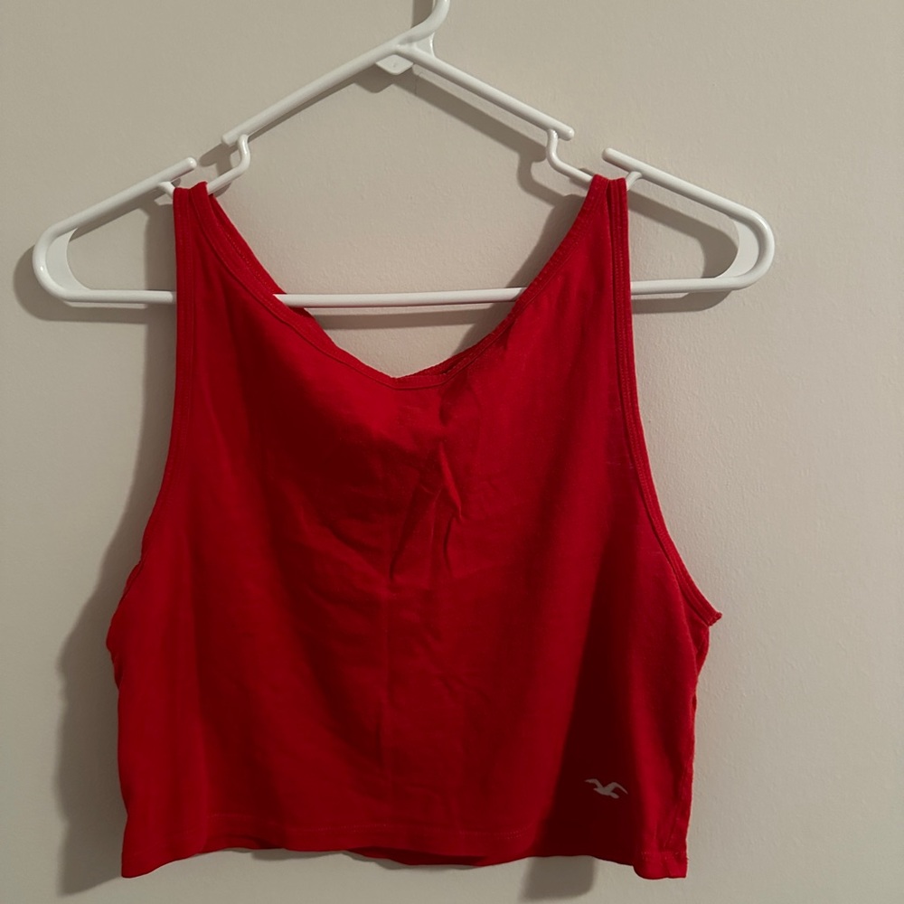 red Hollister crop top